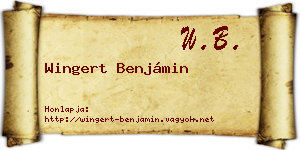 Wingert Benjámin névjegykártya